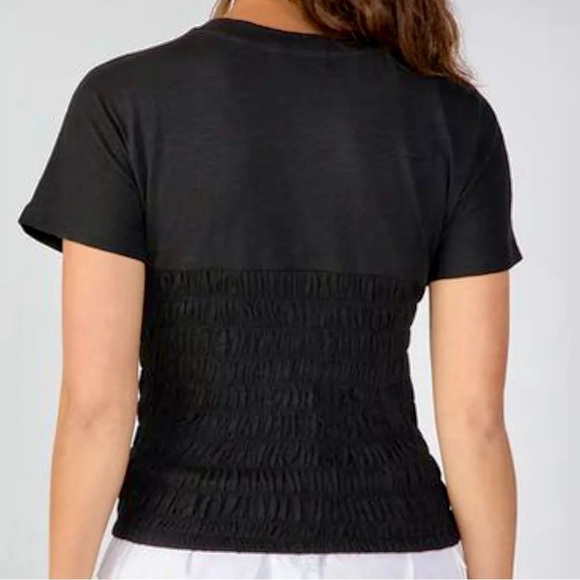ATM Anthony Thomas Melillo Fitted Black Smocked Tee - Picture 4 of 13